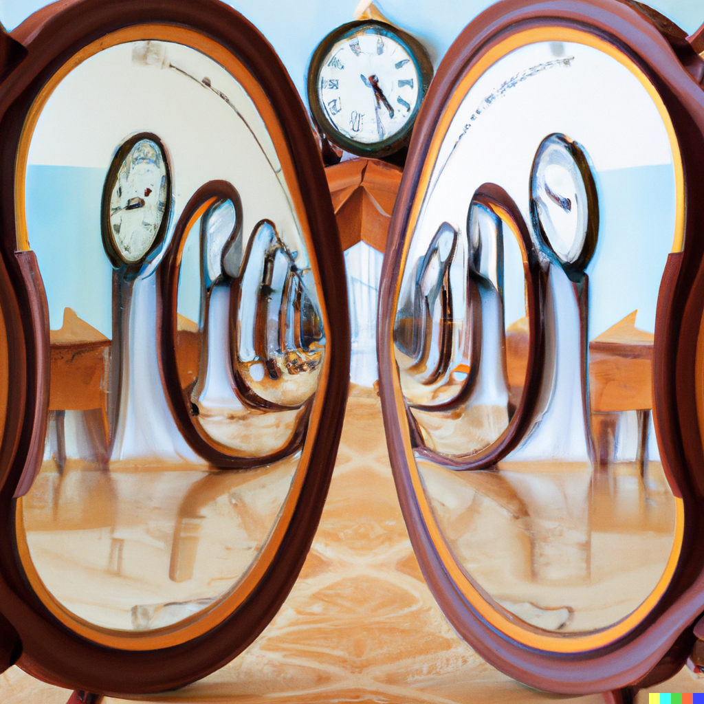 Infinite reflection and the illusion of time